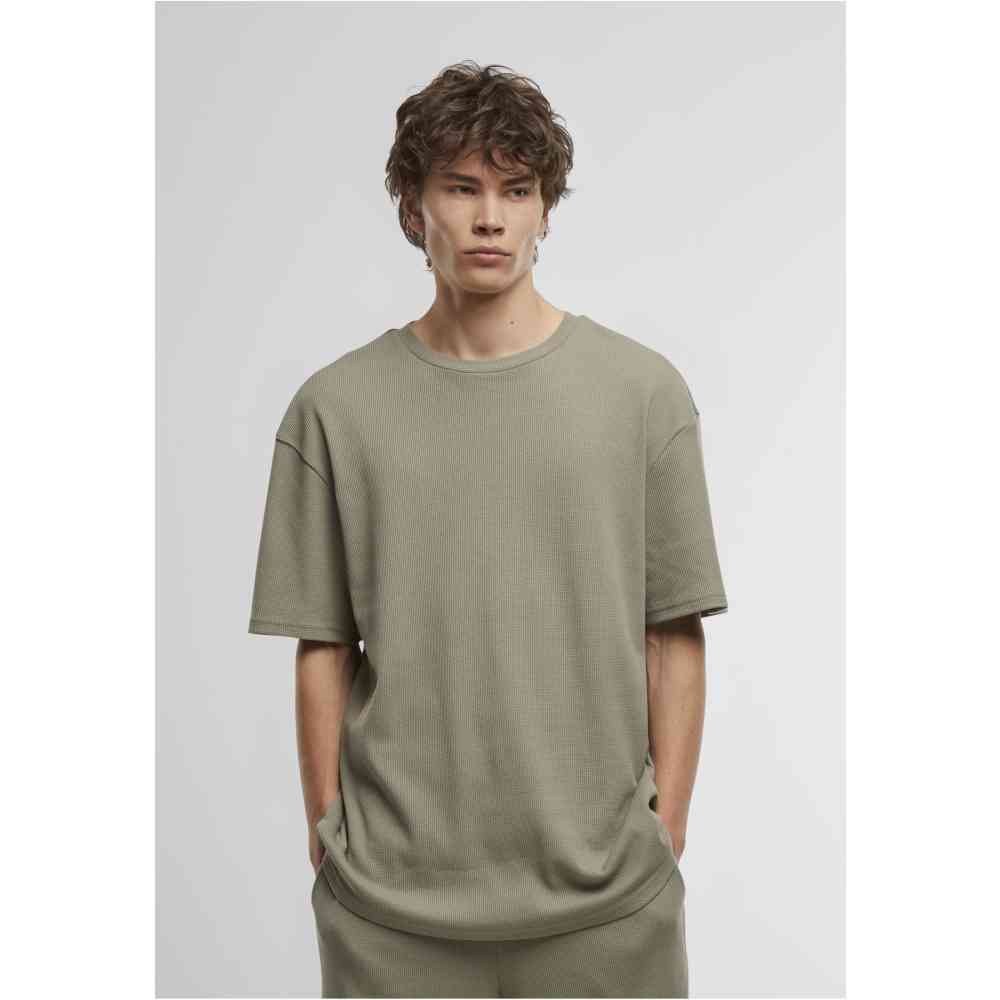 Urban Classics - Waffle Heren T-shirt - Olijfgroen